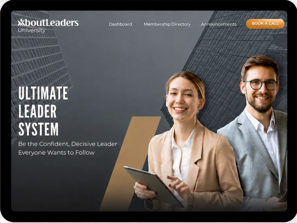 Ultimate Leader System on an iPad Online leadership training built for busy managers